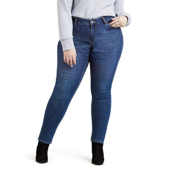 Levi's Mid Rise Skinny Jeans Dark Wash Classic Skinnies Slim Leg 32" Waist - Picture 1 of 11